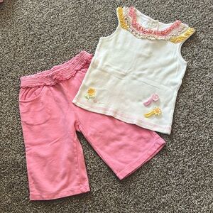 ⭐️BOGO FREE⭐️GYMBOREE Toddler Girls Set with matching barrettes 2T